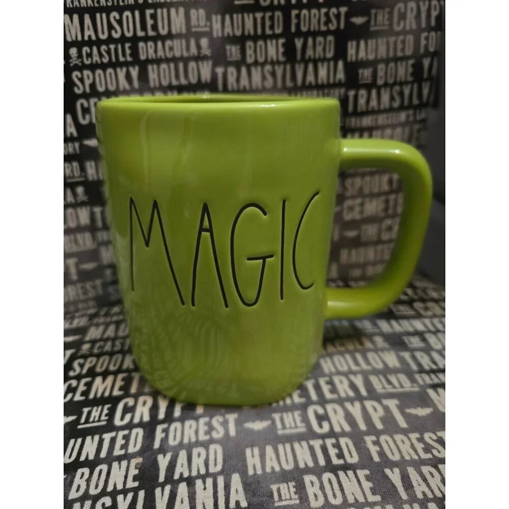 NWT Rae Dunn Halloween Neon Green Magic Coffee Mug